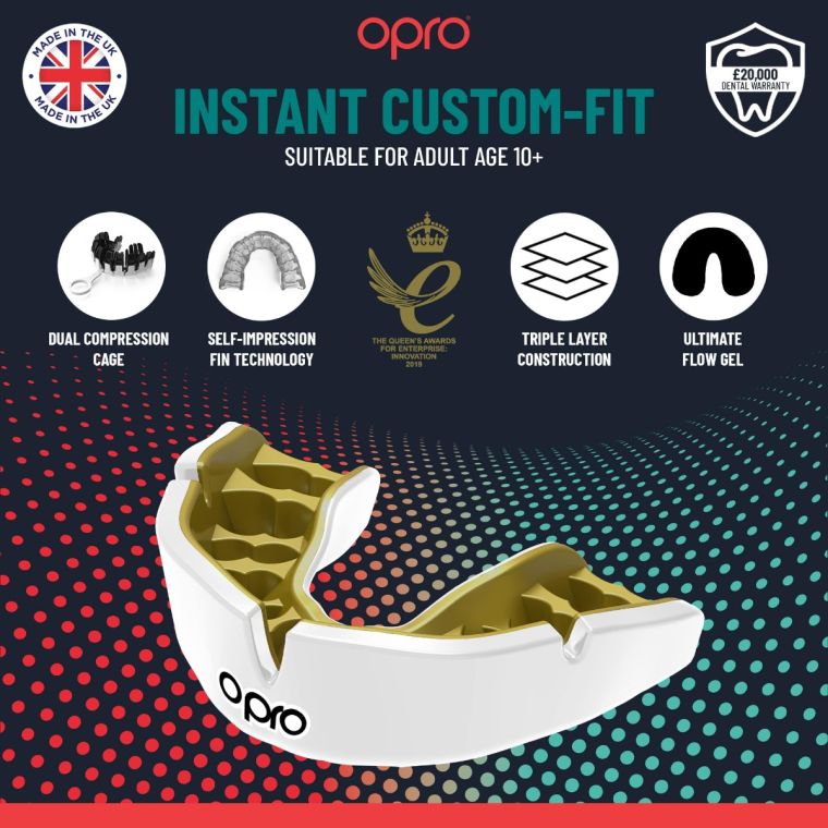 Opro Mouth Guard Camo Black White Silver Instant Custom Fit  Gen 5