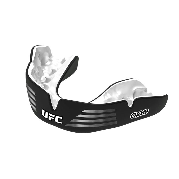 Opro Mouth Guard UFC Strike Silver Black White Instant Custom