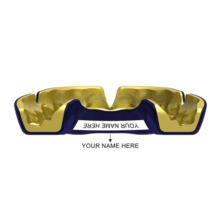 Opro Mouth Guard Dark Blue Gold Instant Custom Single Color