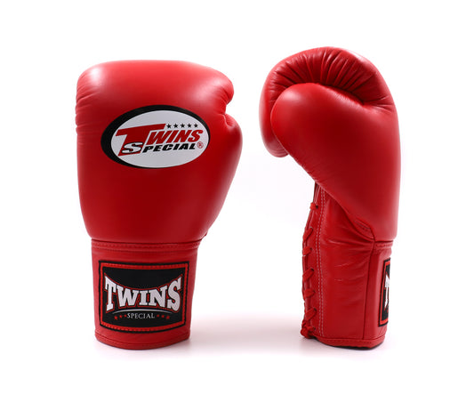 Twins Special Boxing Gloves BGLL1 Red Lace Up
