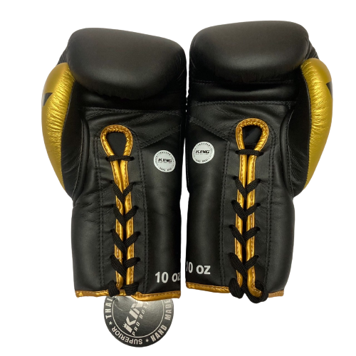 King Pro Boxing Gloves BG Lace Up Black